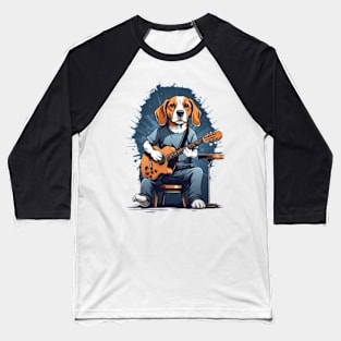 Beagle playing electric guitar. Baseball T-Shirt